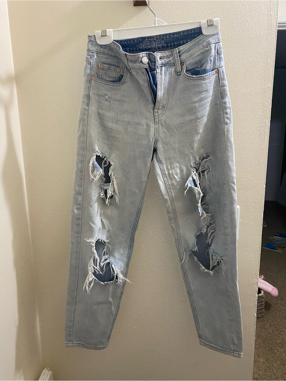wild fable Light Blue Distressed Boyfriend Jeans
